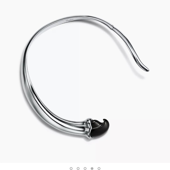Tiffany & Co. Elsa Peretti RARE Black Jade Claw Necklace Silver AUTHENTICATED! - Picture 11 of 16